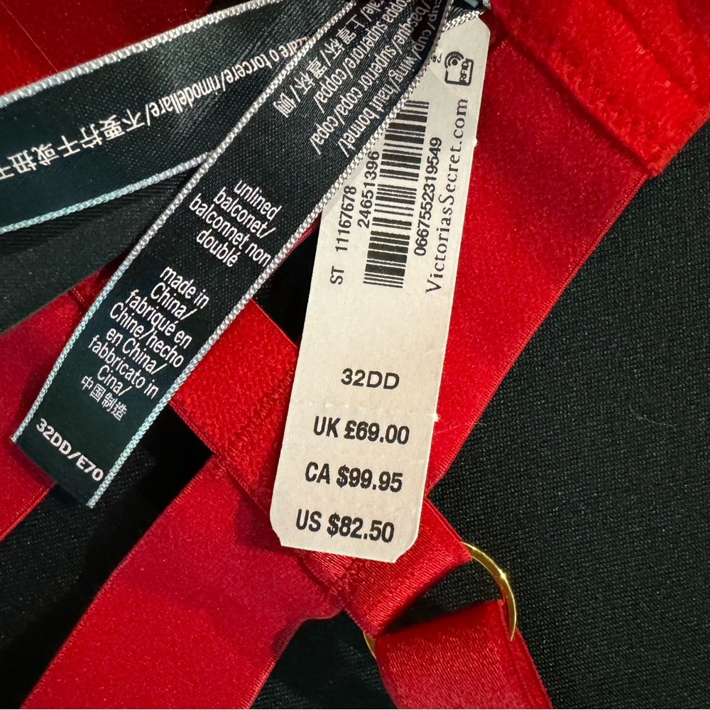 Victoria’s Secret Luxe Seriously sexy Set Strappy Balconette bra & Cheeky Red - Picture 6 of 9